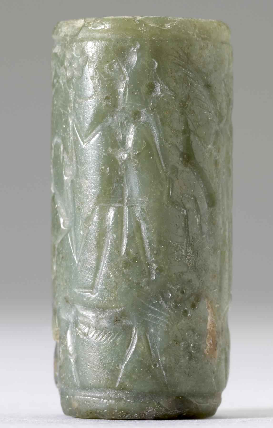 Image for Cylinder Seal with Deities, Heroes, and a Row of Animals