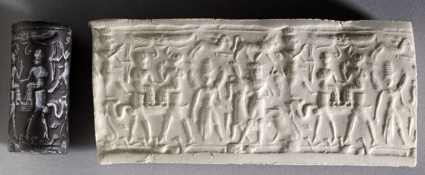 Image for Cylinder Seal with a Two-Humped Camel Carrying a Divine Couple