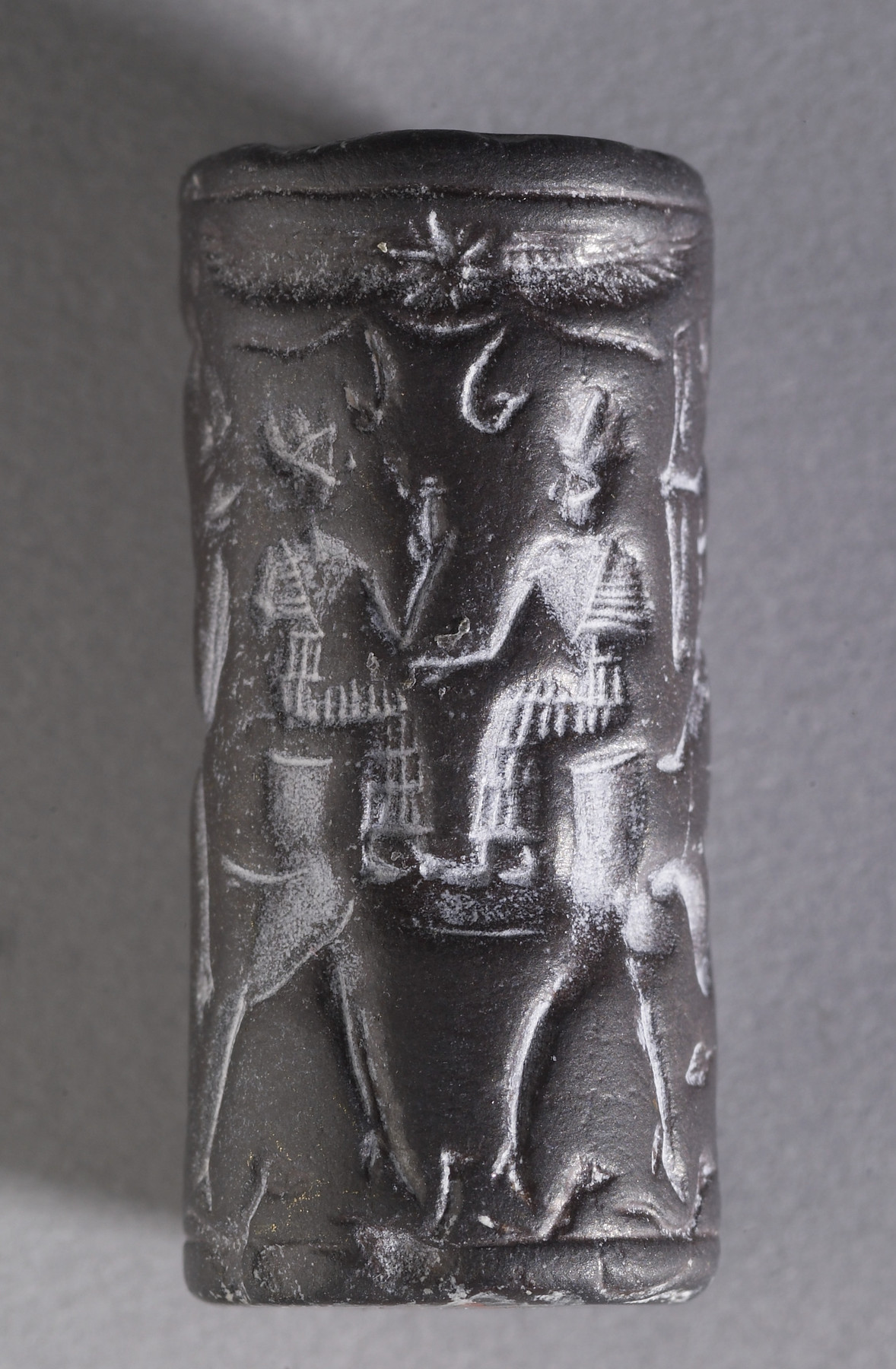 Image for Cylinder Seal with a Two-Humped Camel Carrying a Divine Couple