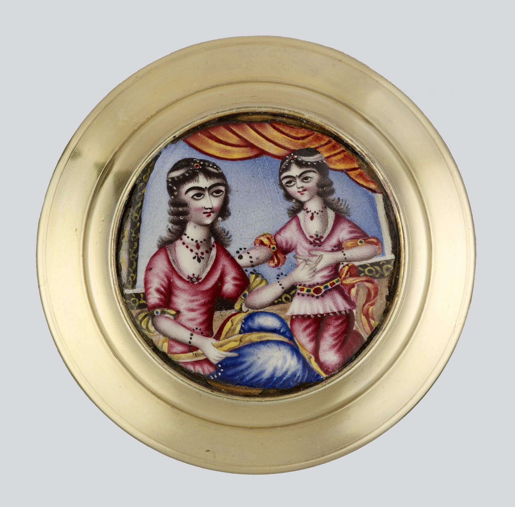Image for Water Pipe Bowl and Cover with Scenes from Persian Romances