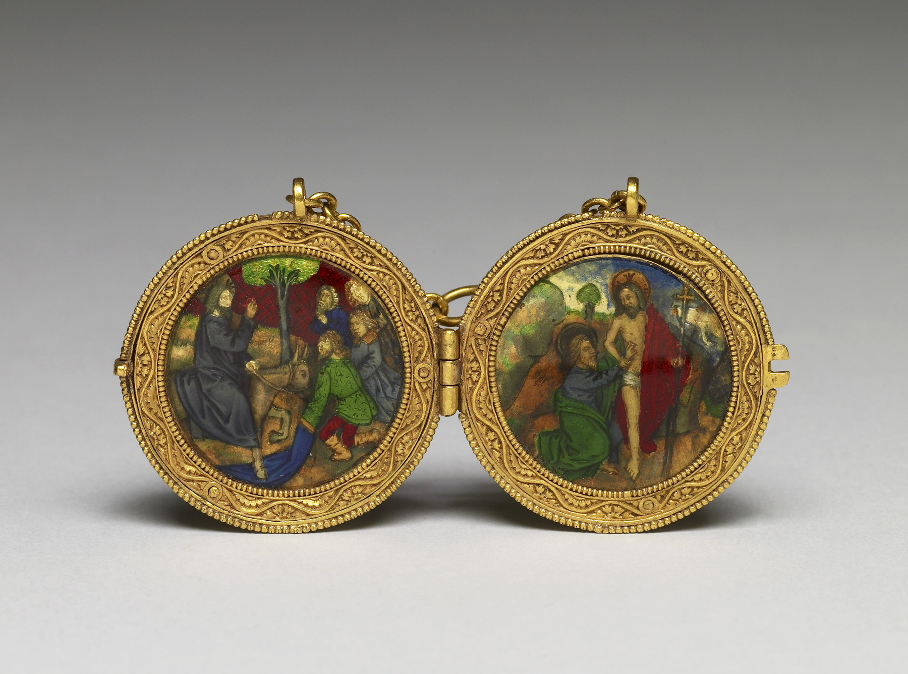 Image for Locket with Christ's Entry into Jerusalem and Doubting Thomas