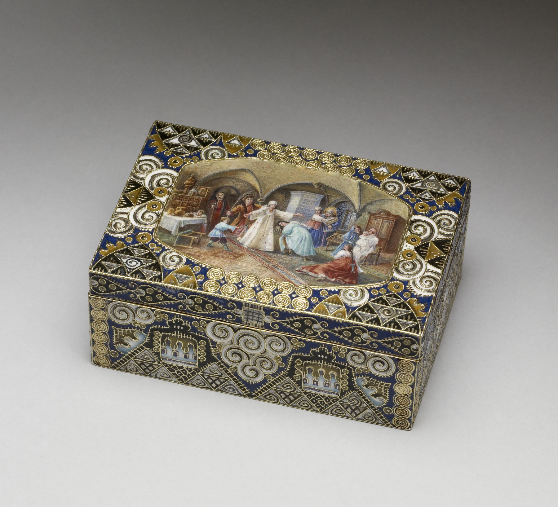 Image for Cigarette Box with Miniature of "Blind Man's Bluff"