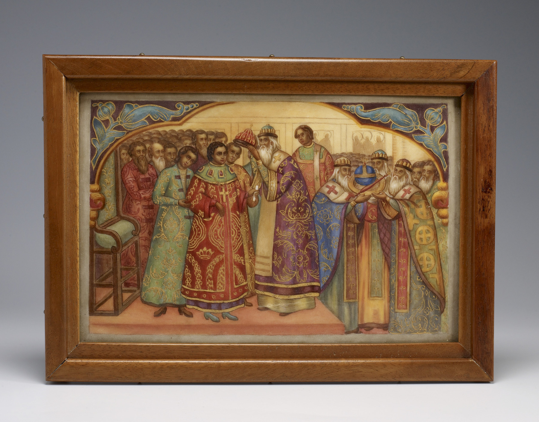 Image for Painted Plaque with a Scene of the Coronation of Tsar Michael Romanov