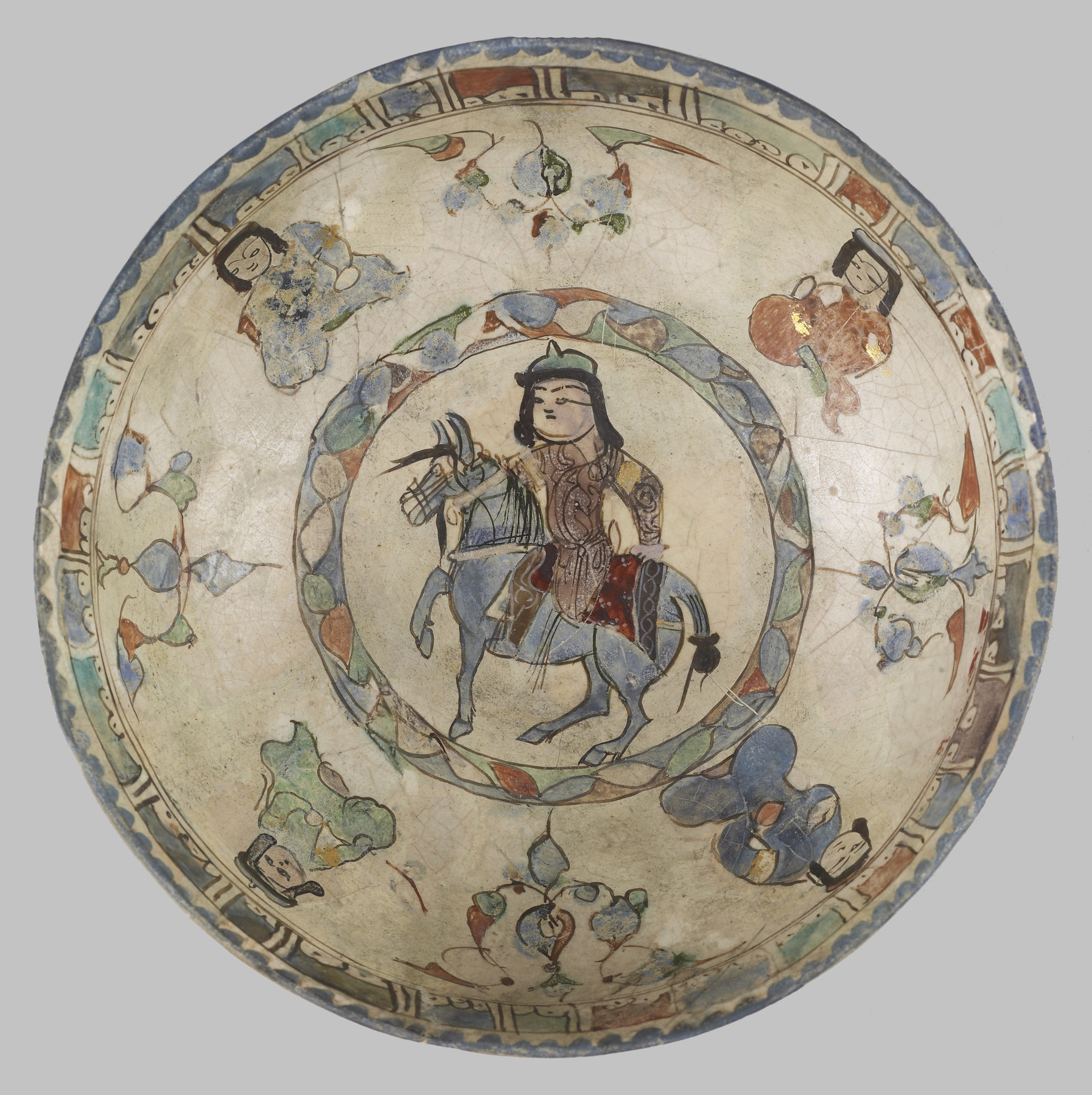 Image for Bowl with Horseman and Seated Figures