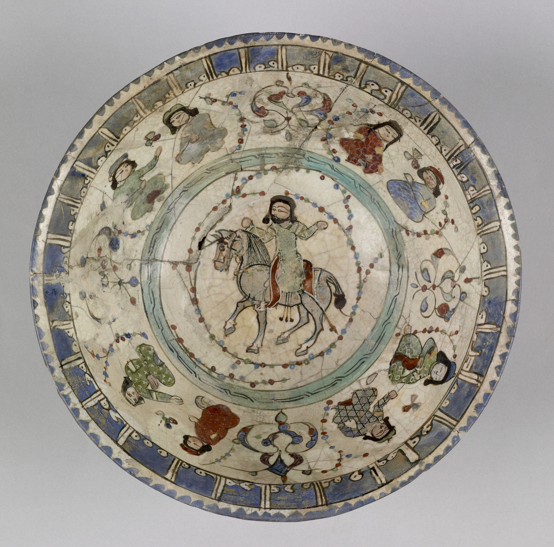 Image for Bowl with Horseman and Seated Figures  

