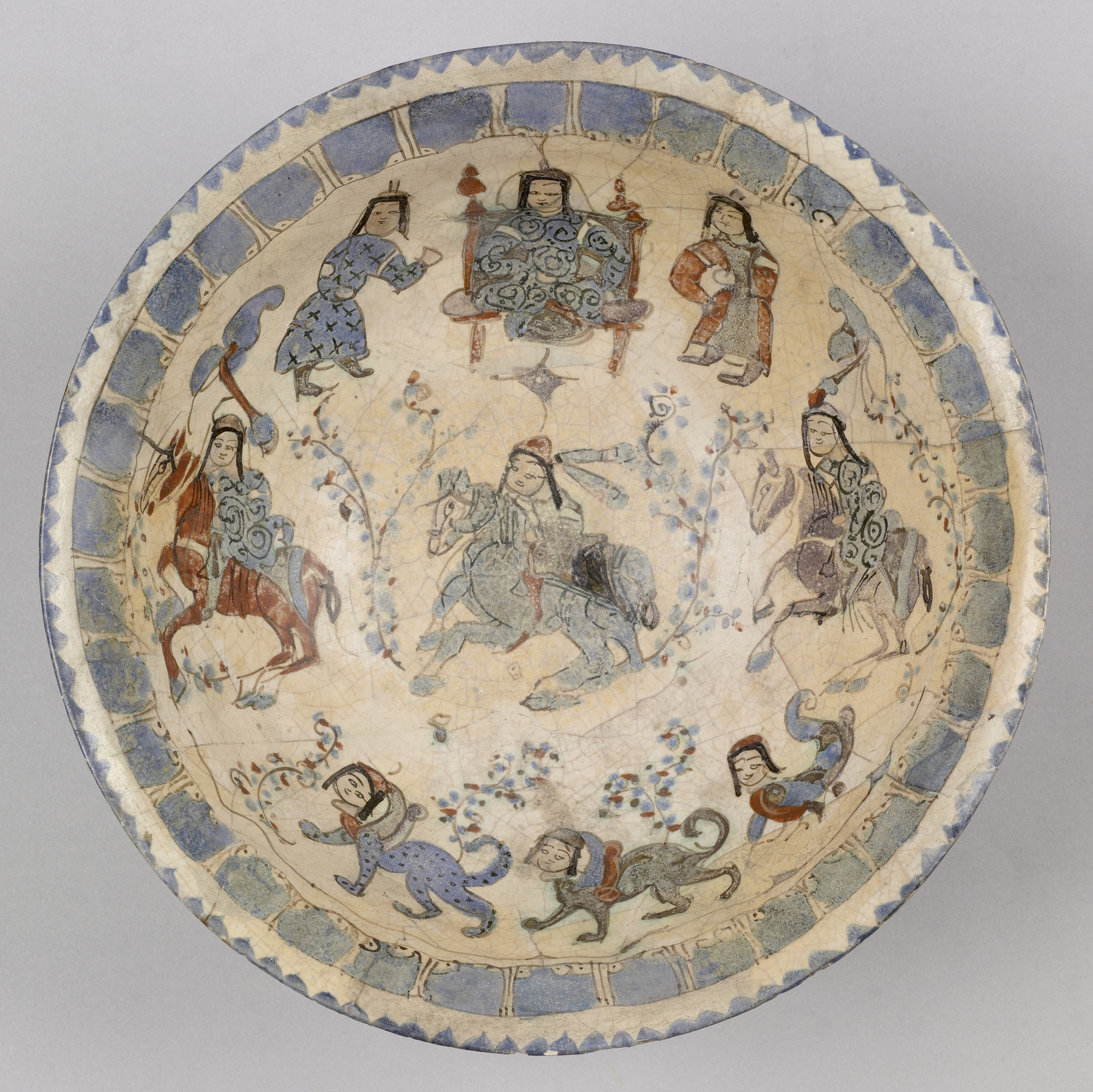 Image for Bowl with Horsemen, Enthroned Ruler, and Harpies
