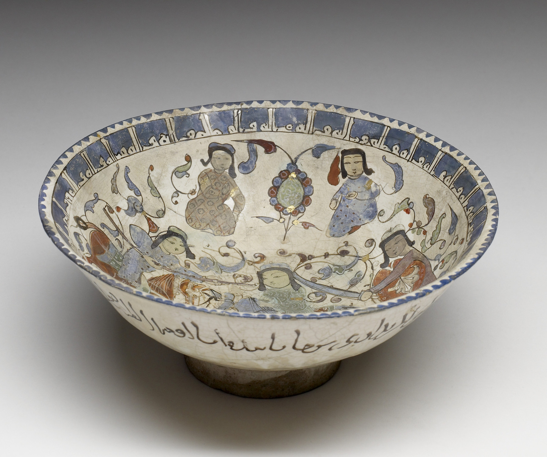 Image for Bowl with Fighting Horsemen, Armed Figures, and Sphinx