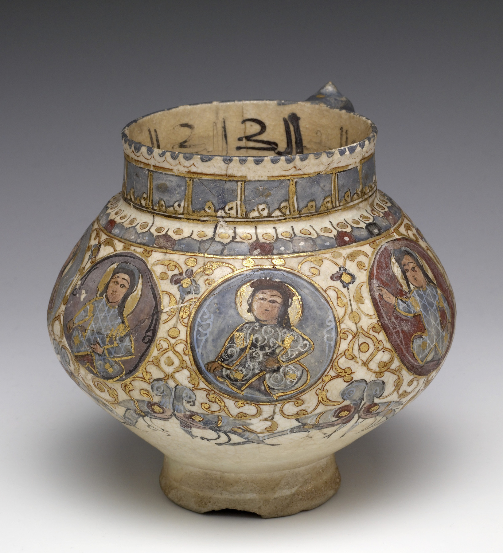Image for Jug with Seated Figures and Birds