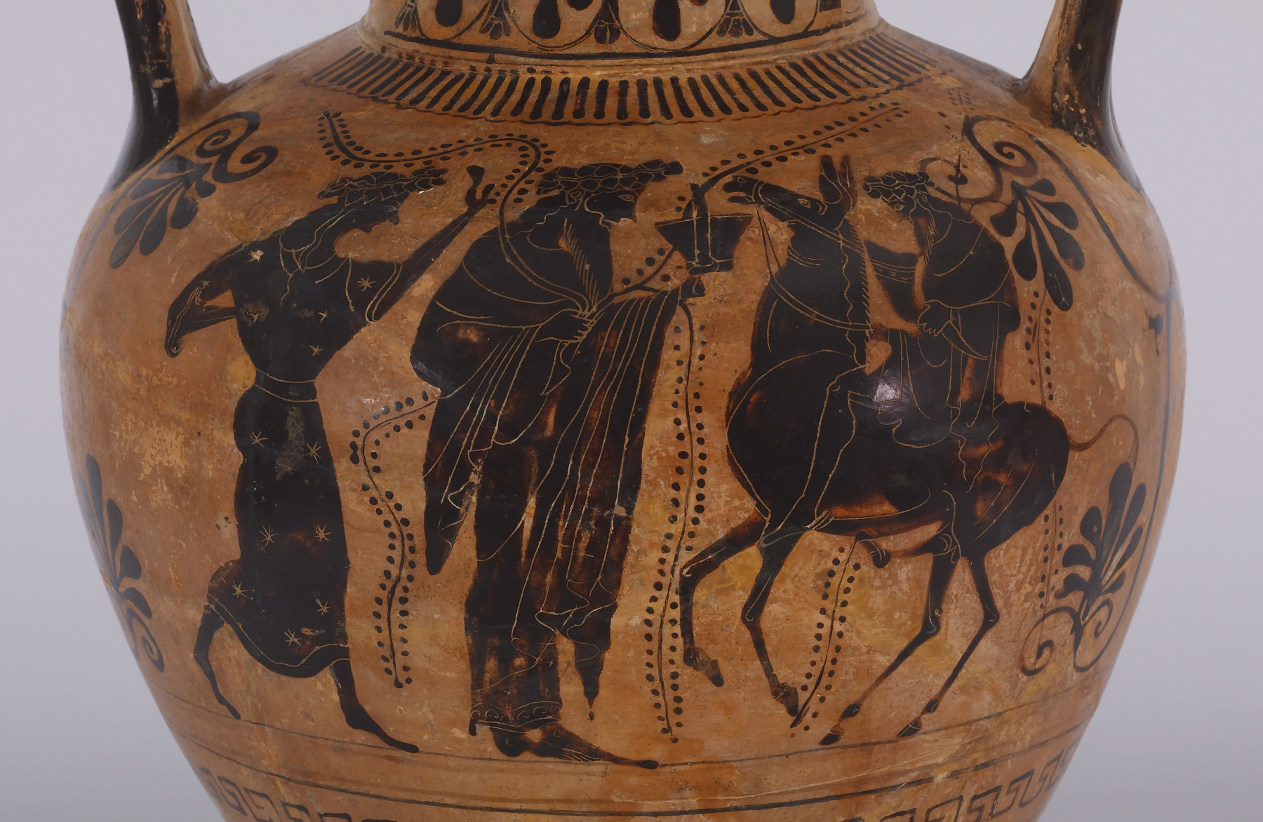 Image for Neck Amphora with Herakles and Apollo Fighting Over the Delphic Tripod