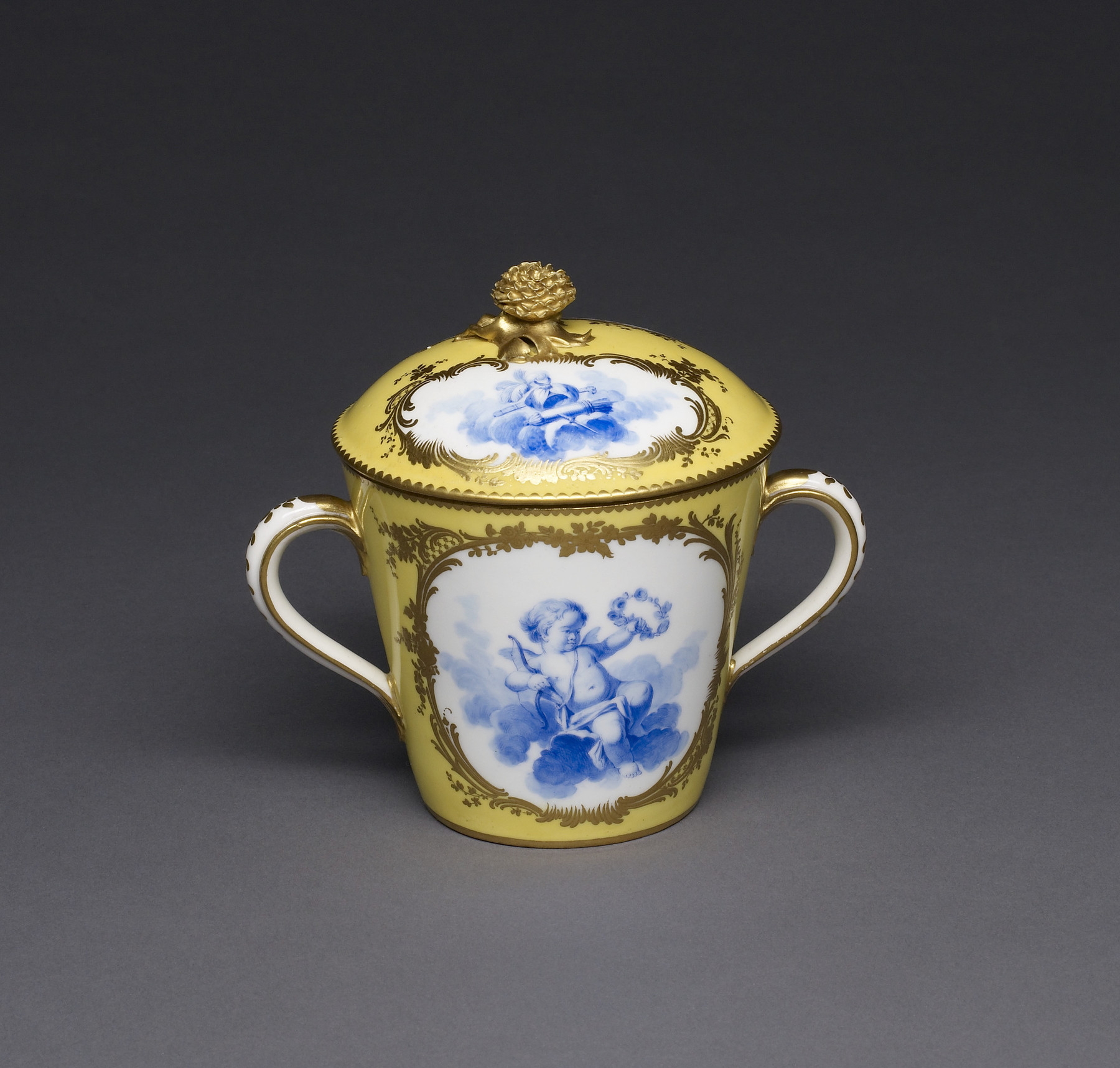 Image for Two-Handled Covered Cup and Saucer