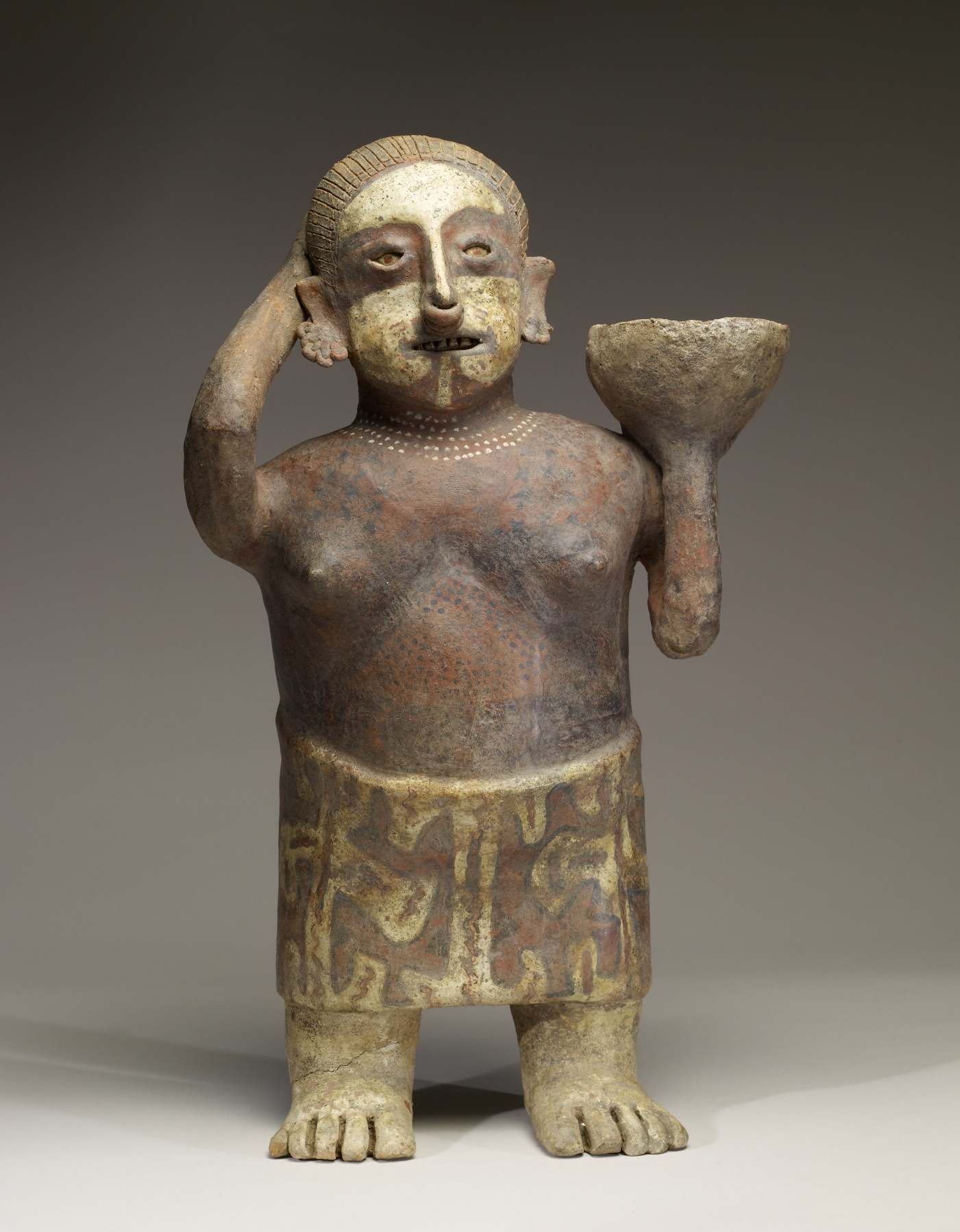 Image for Polychrome Standing Female with Bowl on Shoulder