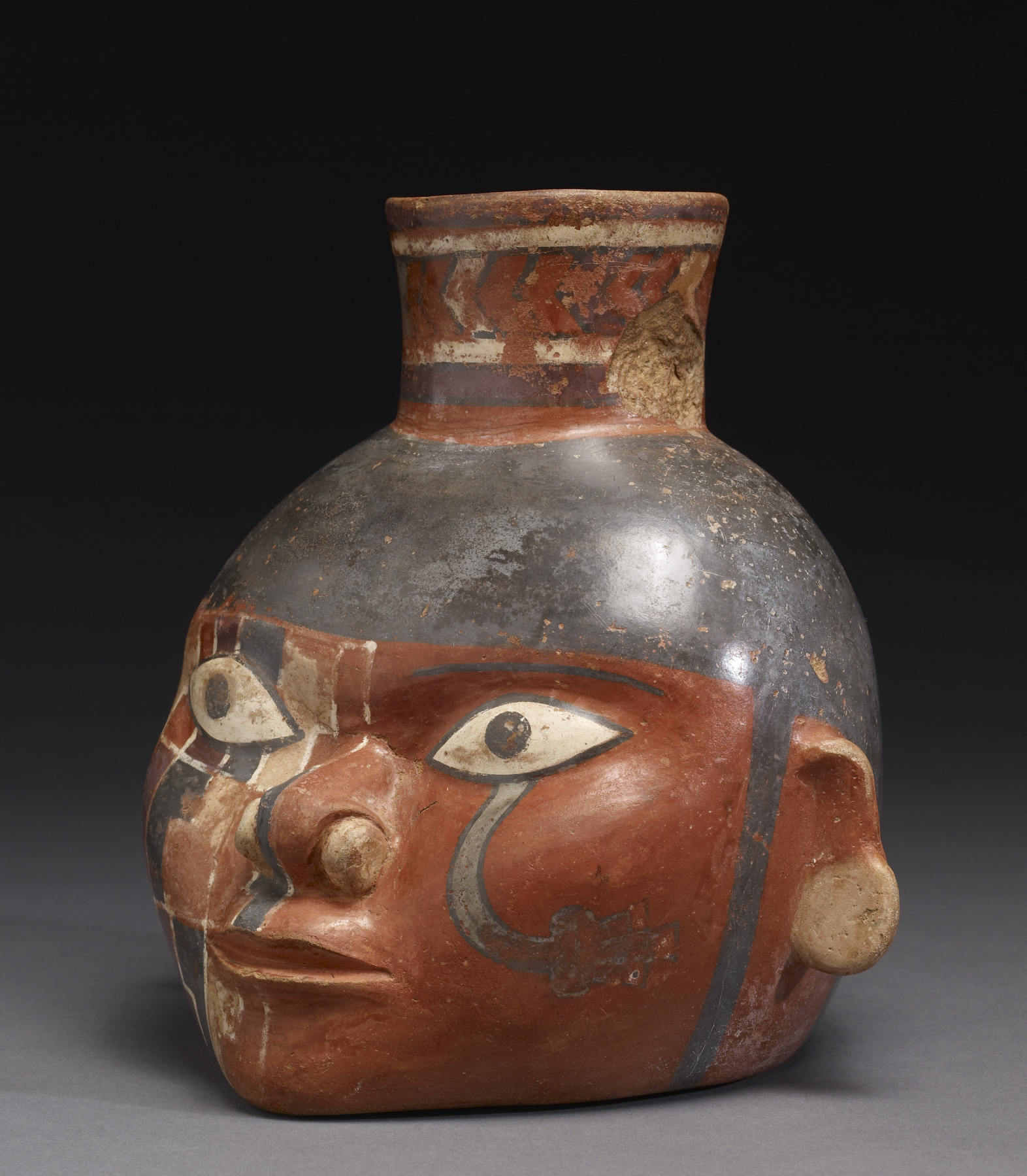 Image for Head Pot with Painted Design