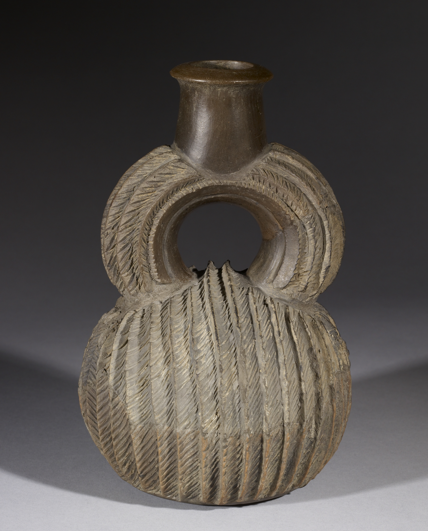 Image for Stirrup-spout Vessel with Ridged Surface