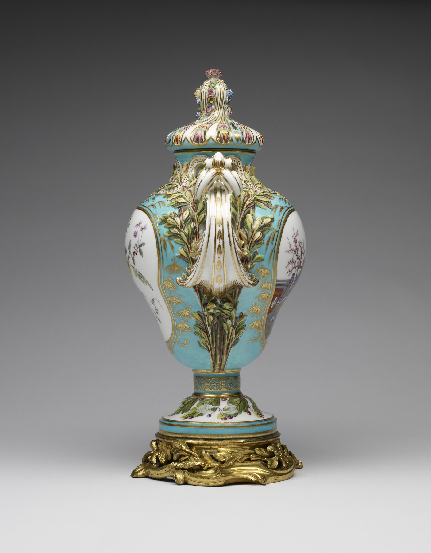 Image for One of a Pair of Potpourri Vases (Vase pot pourri feuilles de mirte)