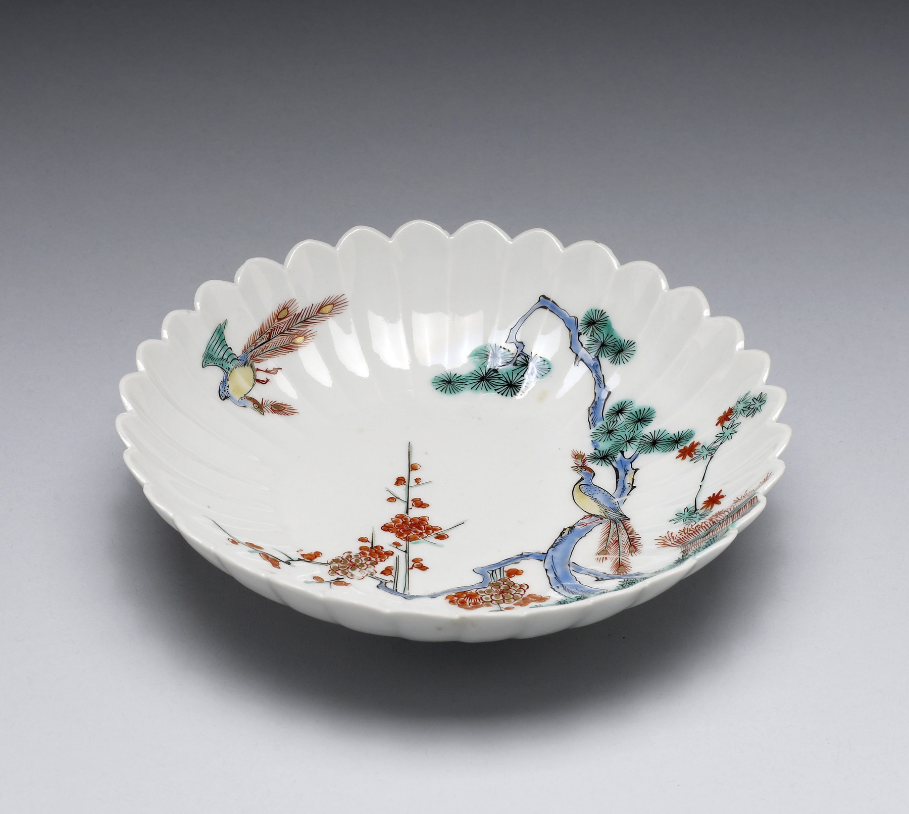 Image for Dish with Design of Birds on Pine and Plum Trees