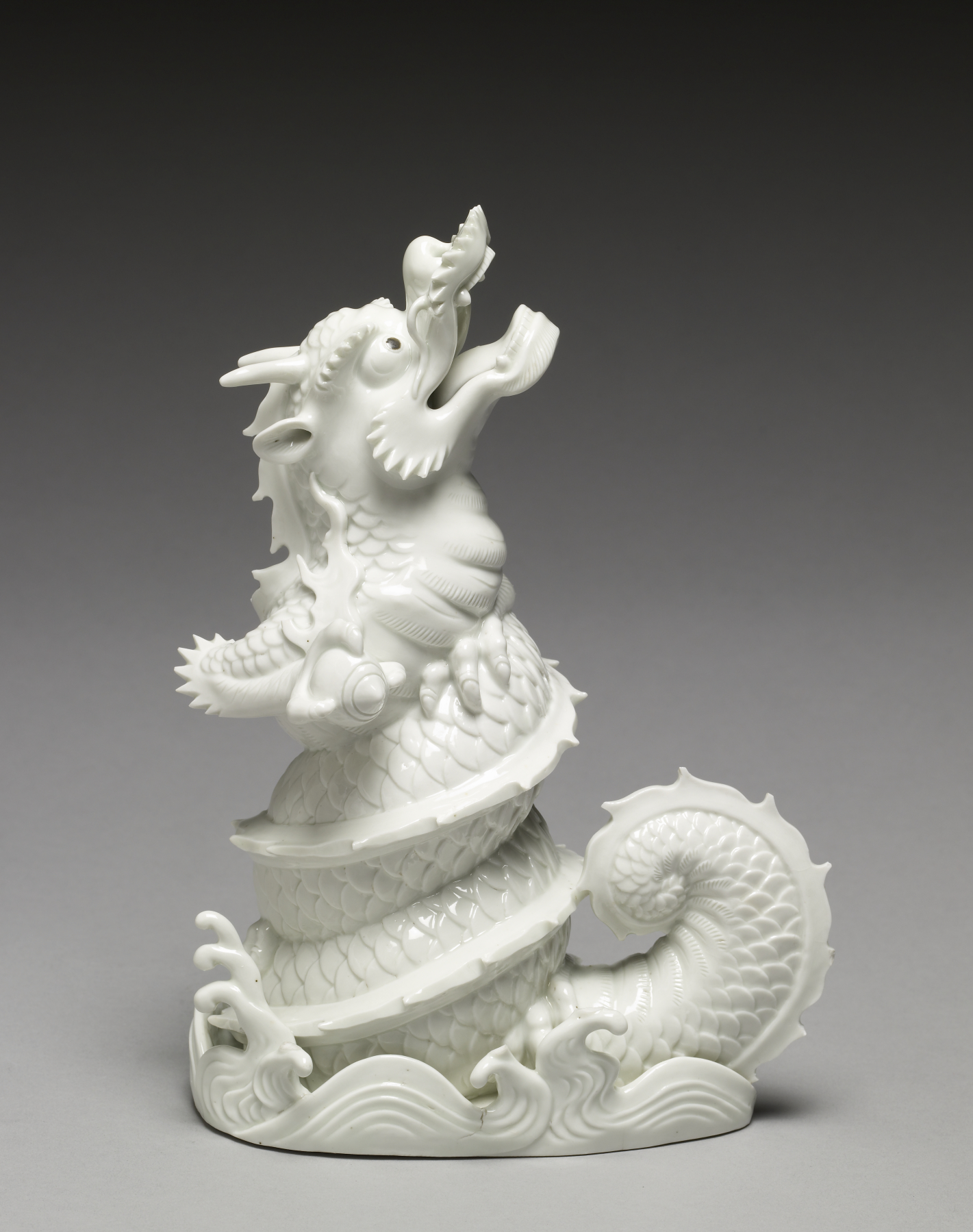 Image for Figurine ("Okimono") of a Dragon Emerging from Waves