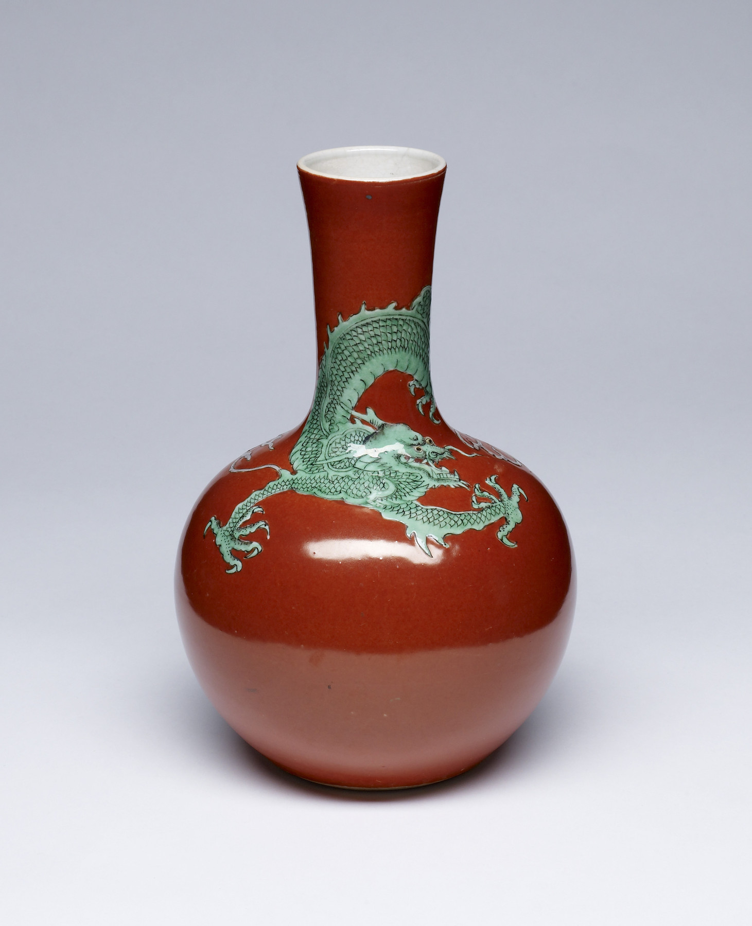 Image for Bottle with Flaring Neck Decorated with Five-Clawed Dragon and Jewel