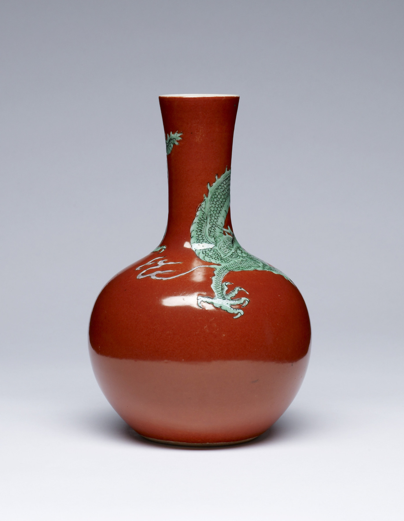 Image for Bottle with Flaring Neck Decorated with Five-Clawed Dragon and Jewel