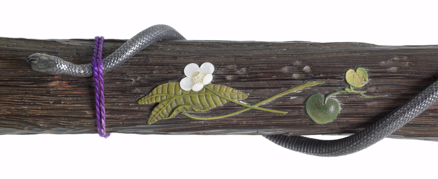 Image for Dagger (aikuchi) - Baton-like wood saya with snake, slug, frog (includes 51.1222.1)