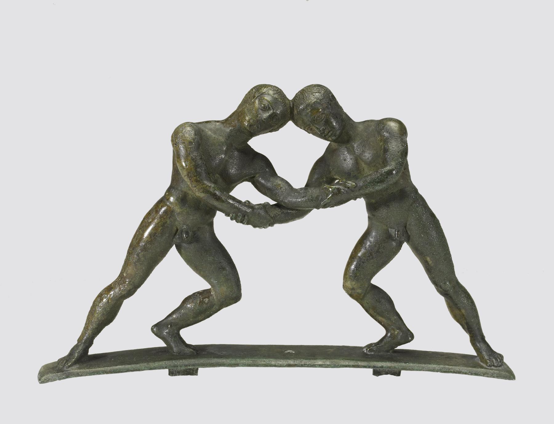Image for Cista Handle in the Form of Two Wrestlers