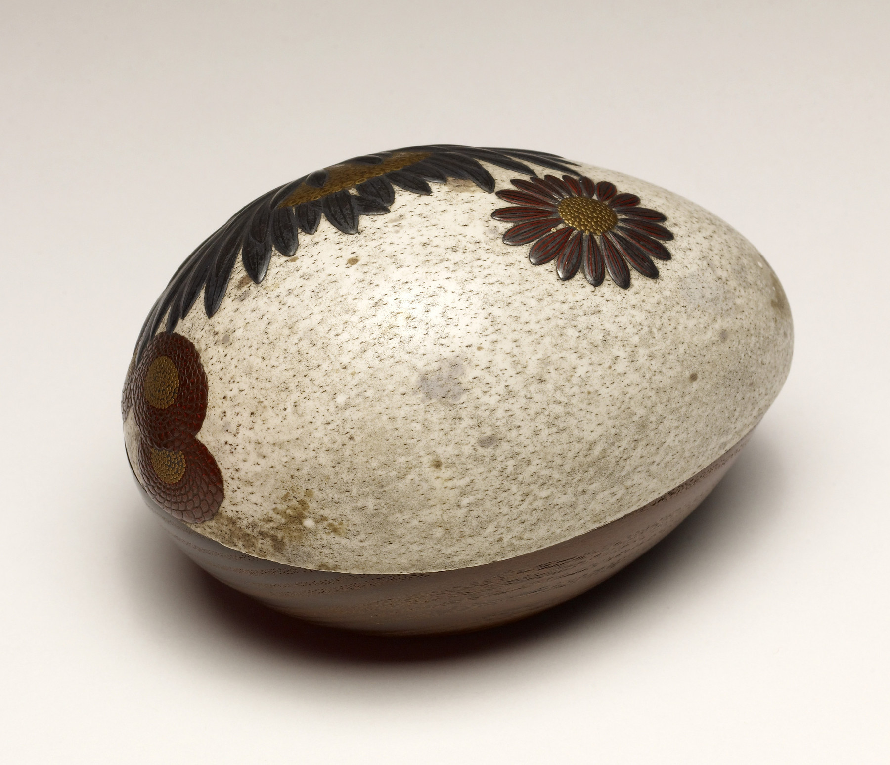 Image for Egg-Shaped Incense Container with Chrysanthemums