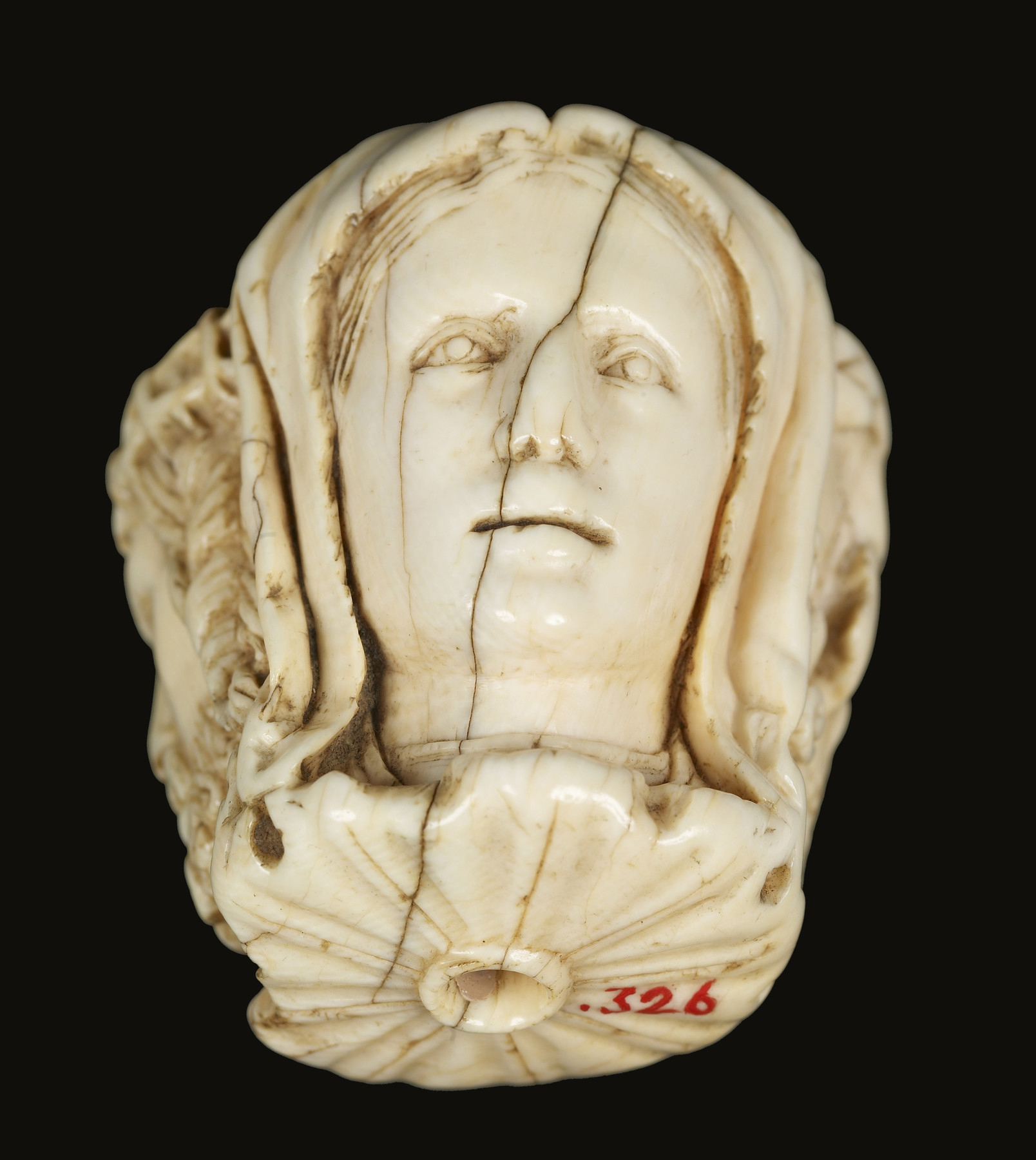 Image for Paternoster Bead from a Rosary or Chaplet with Christ, a Young Woman, and Death