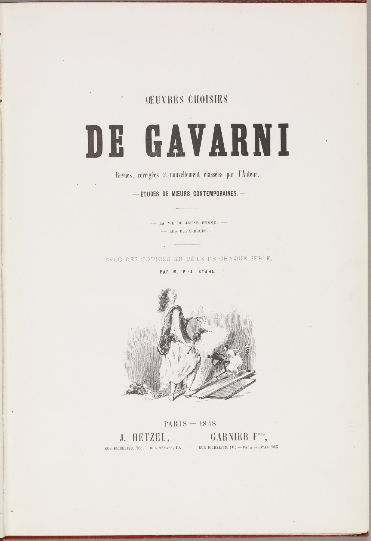 Image for Oeuvres Choisies de Gavarni: Etudes de Mœurs Contemporaines: La Vie de Jeune Homme, Les Débardeurs 