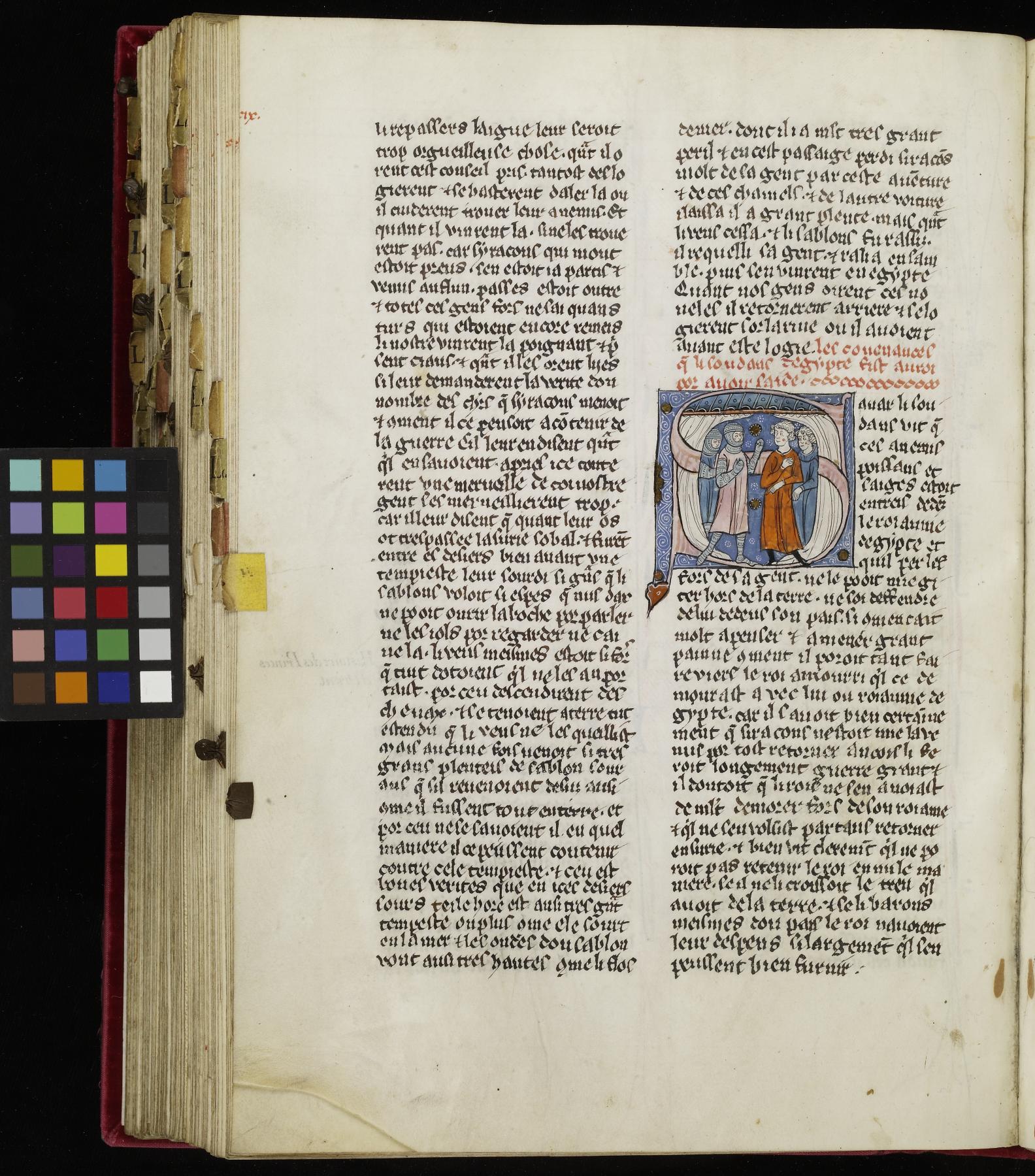 Image for Initial S with Crusaders and Two Men Discussing the Renewal of the Treaty Between the Sultan of Egypt and the King of Jerusalem