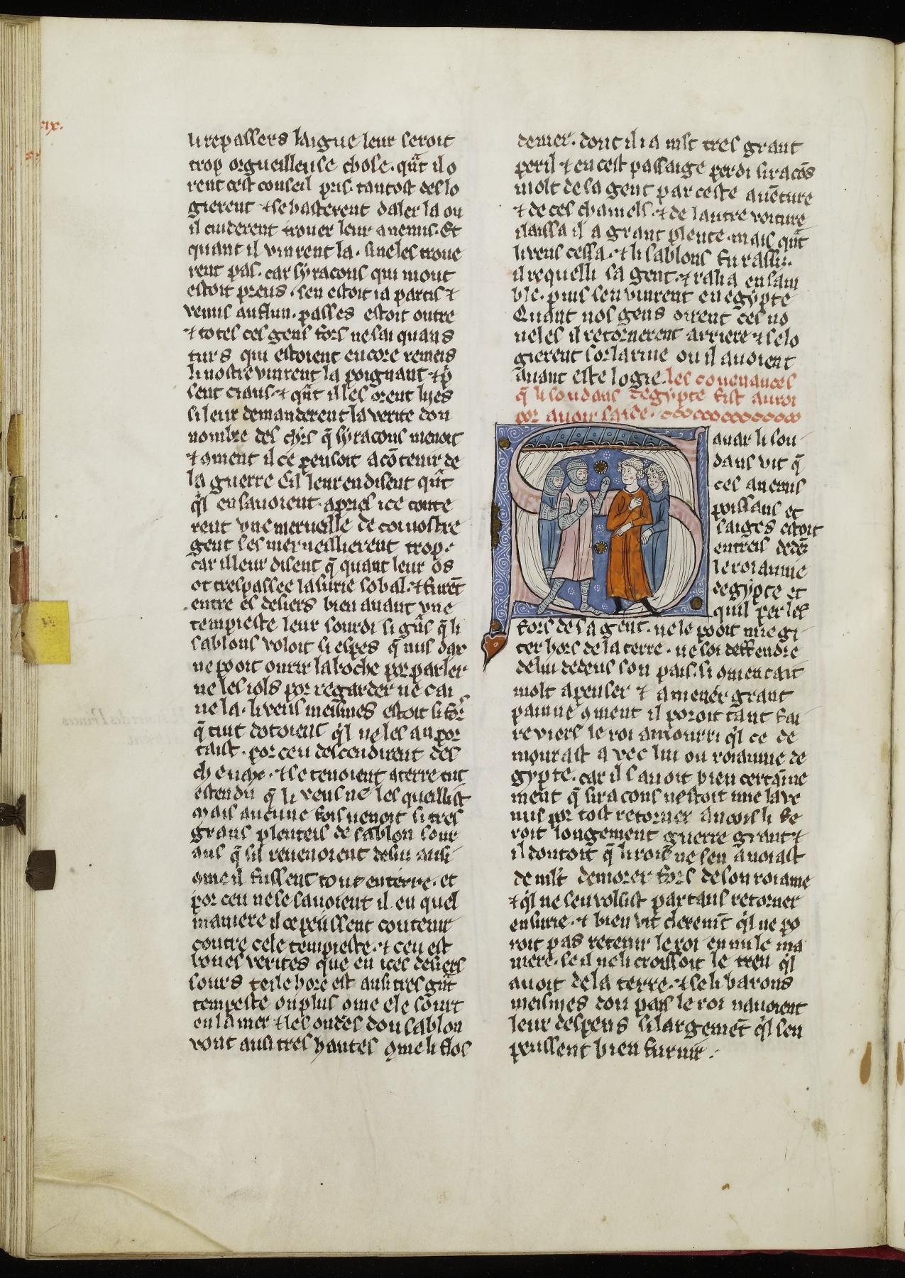 Image for Initial S with Crusaders and Two Men Discussing the Renewal of the Treaty Between the Sultan of Egypt and the King of Jerusalem