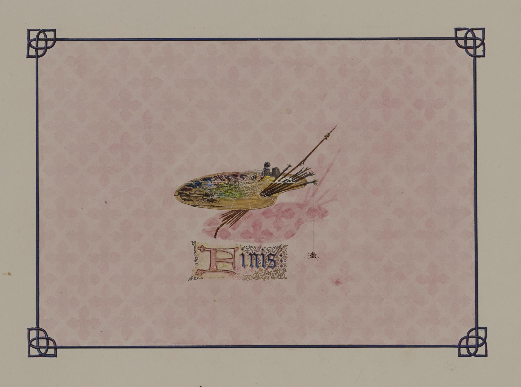 Image for Illuminated Tailpiece with a Palette and Brushes for William T. Walters' Drawings Album "Original Sketches"