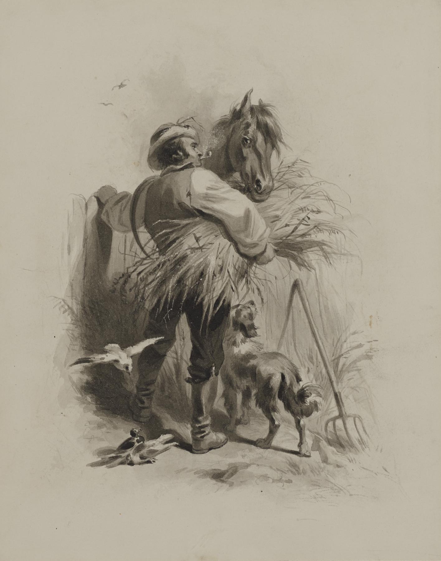 Image for Farmer with Horse, Dog and Pigeons