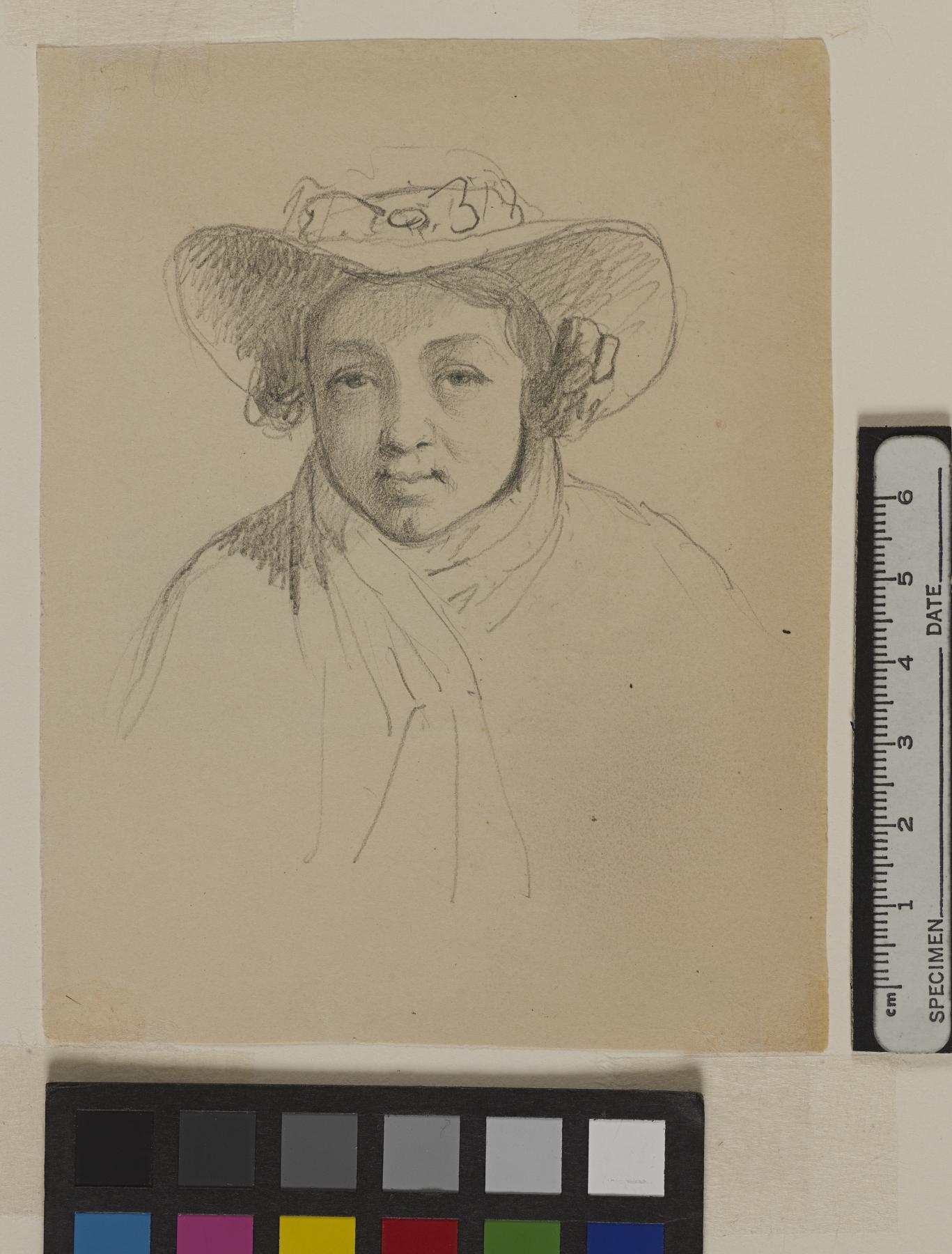 Image for View of a Horse through a Window (Recto); Woman in Hat (Verso)