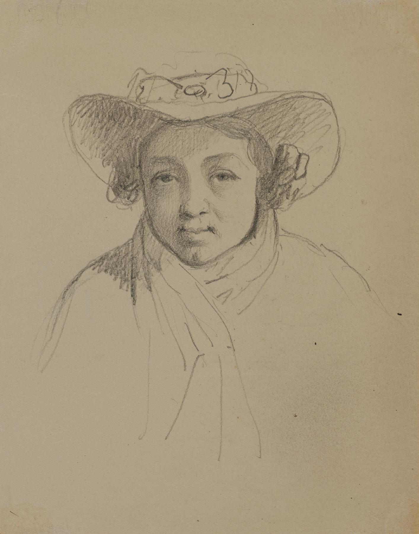 Image for View of a Horse through a Window (Recto); Woman in Hat (Verso)