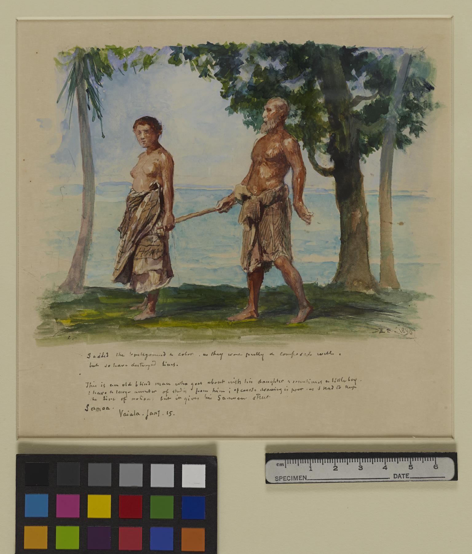 Image for Blind Man and His Daughter, Vaiala, Samoa