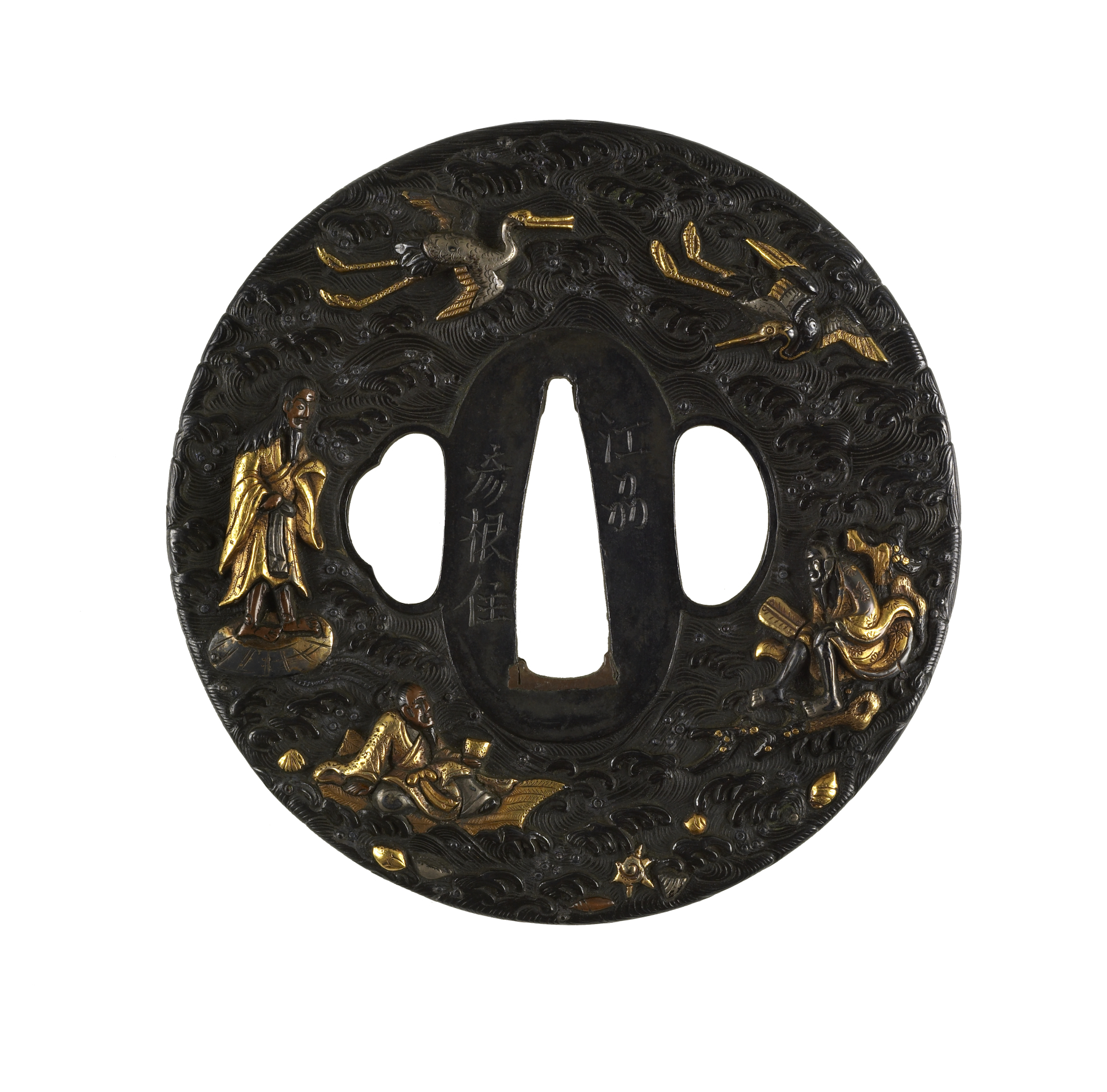 Image for Tsuba with Taoist Immortals and Their Animals