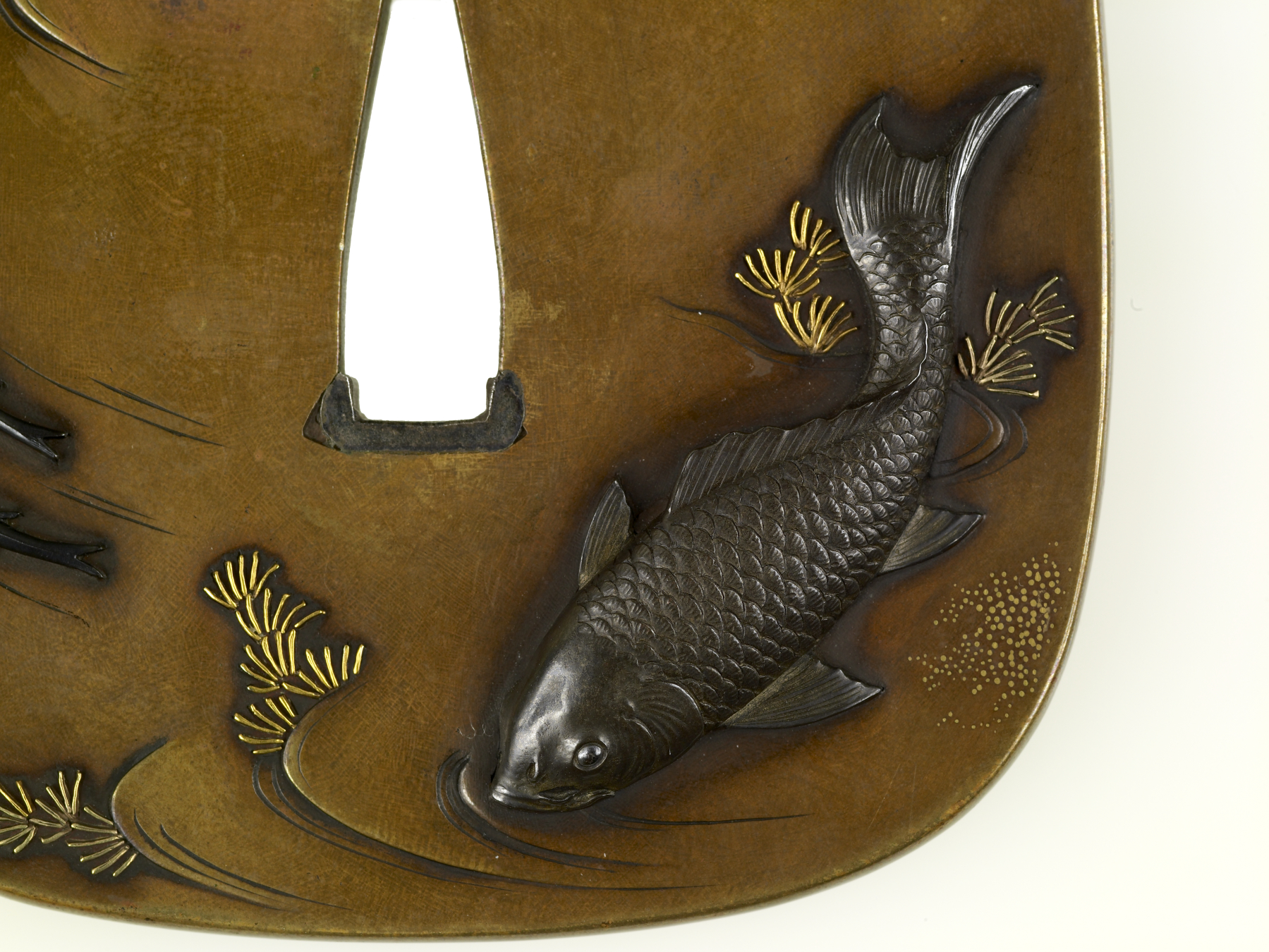 Image for Tsuba with a Large Carp and Two Small Fish