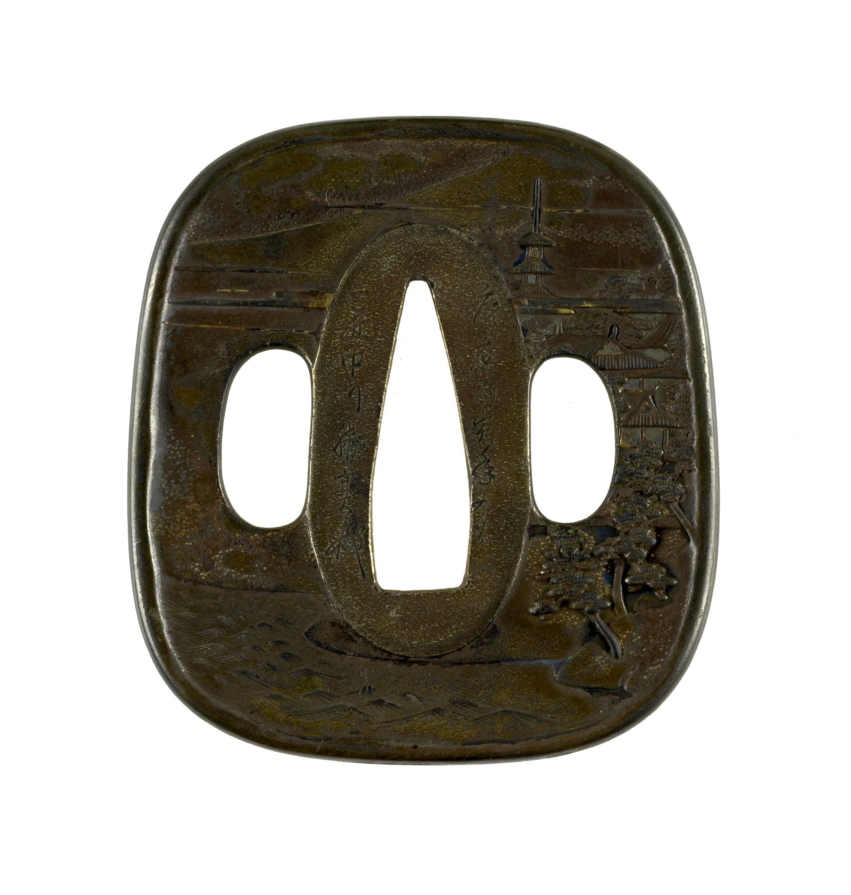 Image for Tsuba with Temple Landscape