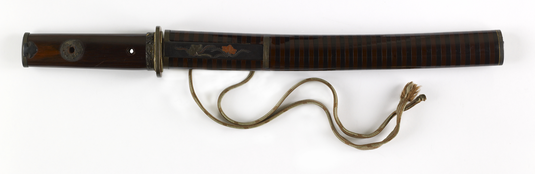 Image for Dagger (yari) with brown lacquer saya with dark brown bands (includes 51.1251.1-51.1251.2)