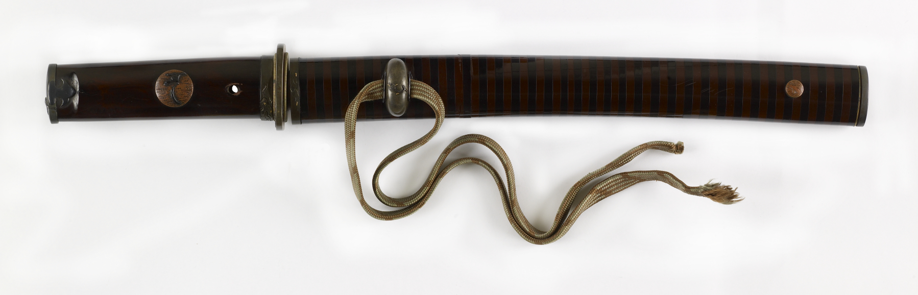 Image for Dagger (yari) with brown lacquer saya with dark brown bands (includes 51.1251.1-51.1251.2)