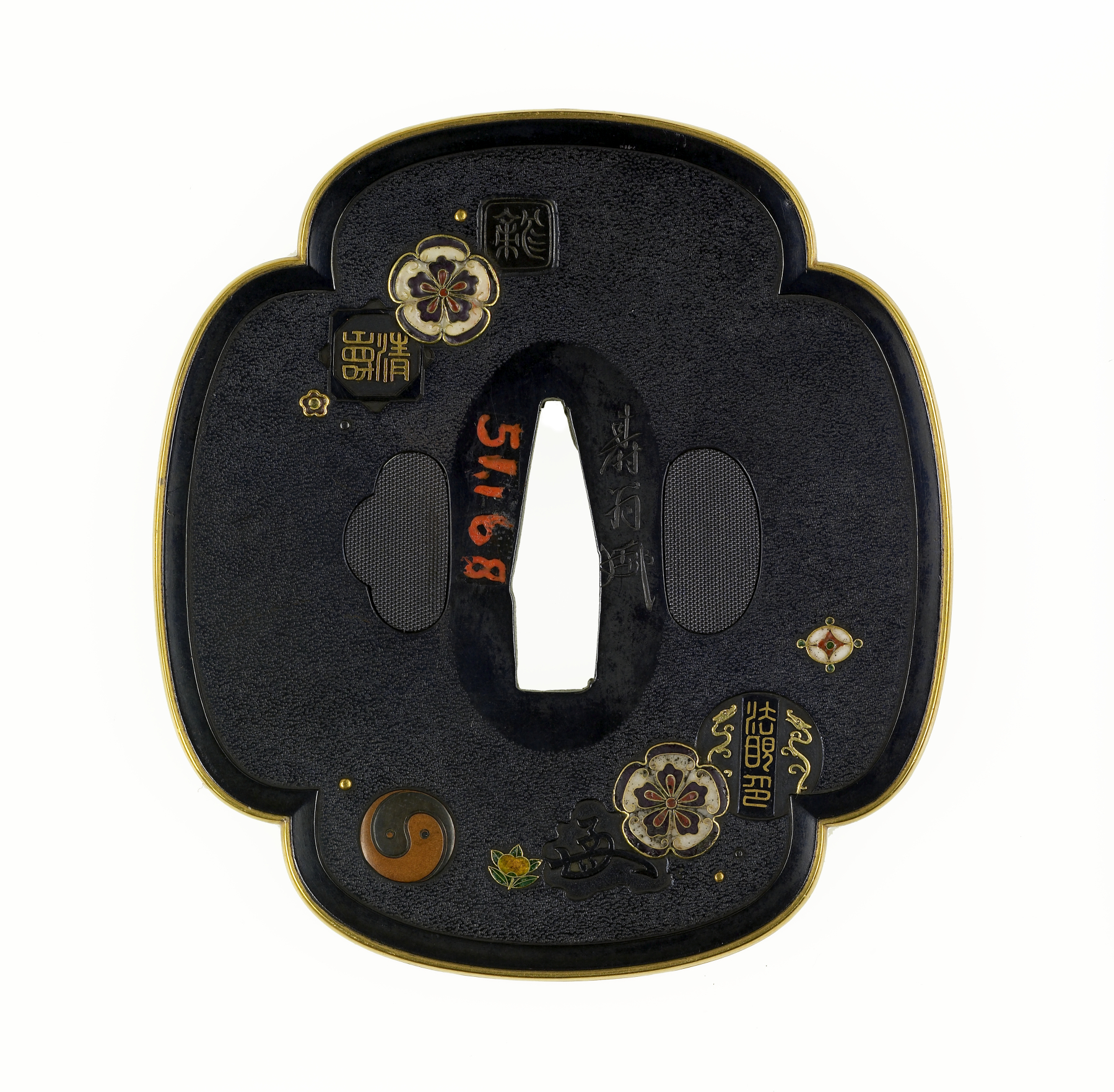 Image for Tsuba with Imperial Paulownia Crests and Seals