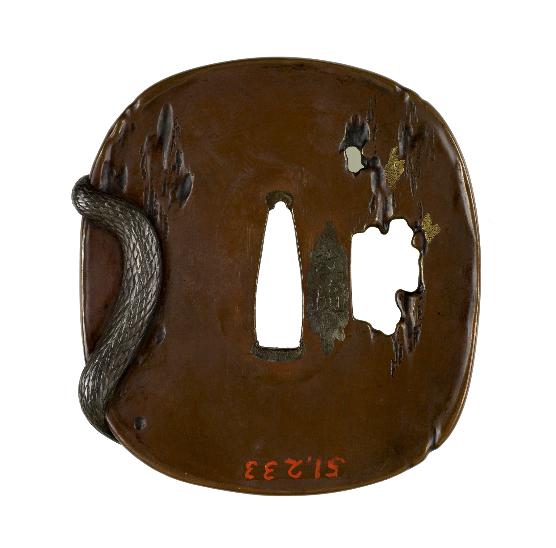 Image for Tsuba with a Snake on Tree Trunk