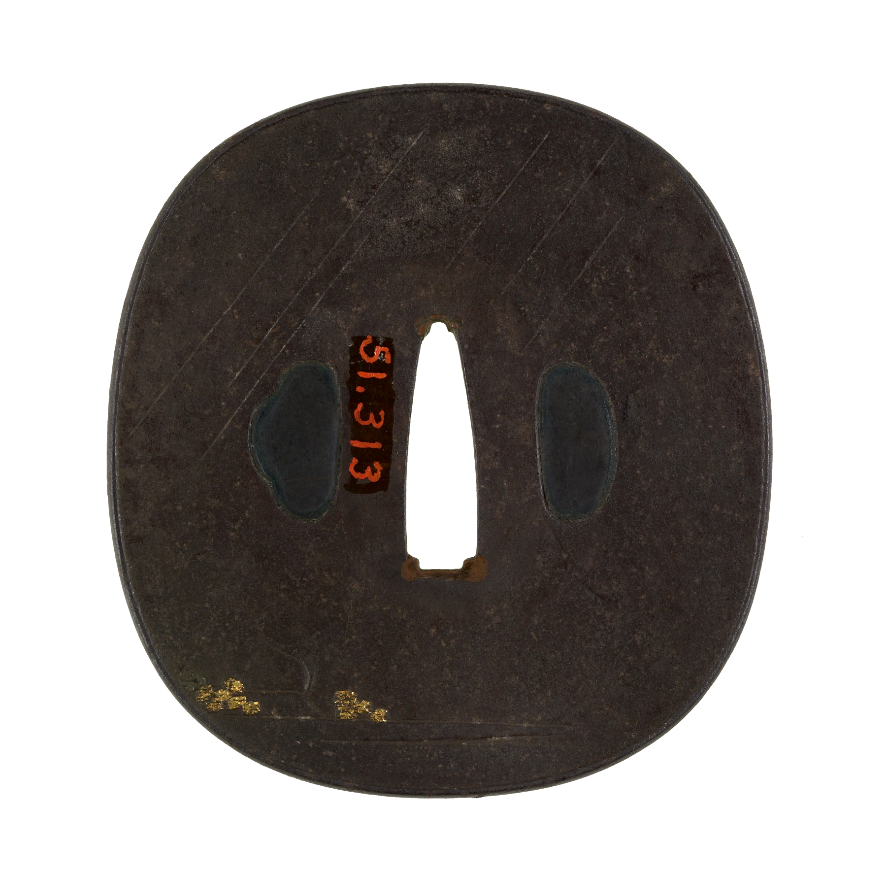Image for Tsuba with a Tea-leaf Harvester Caught in a Rainstorm
