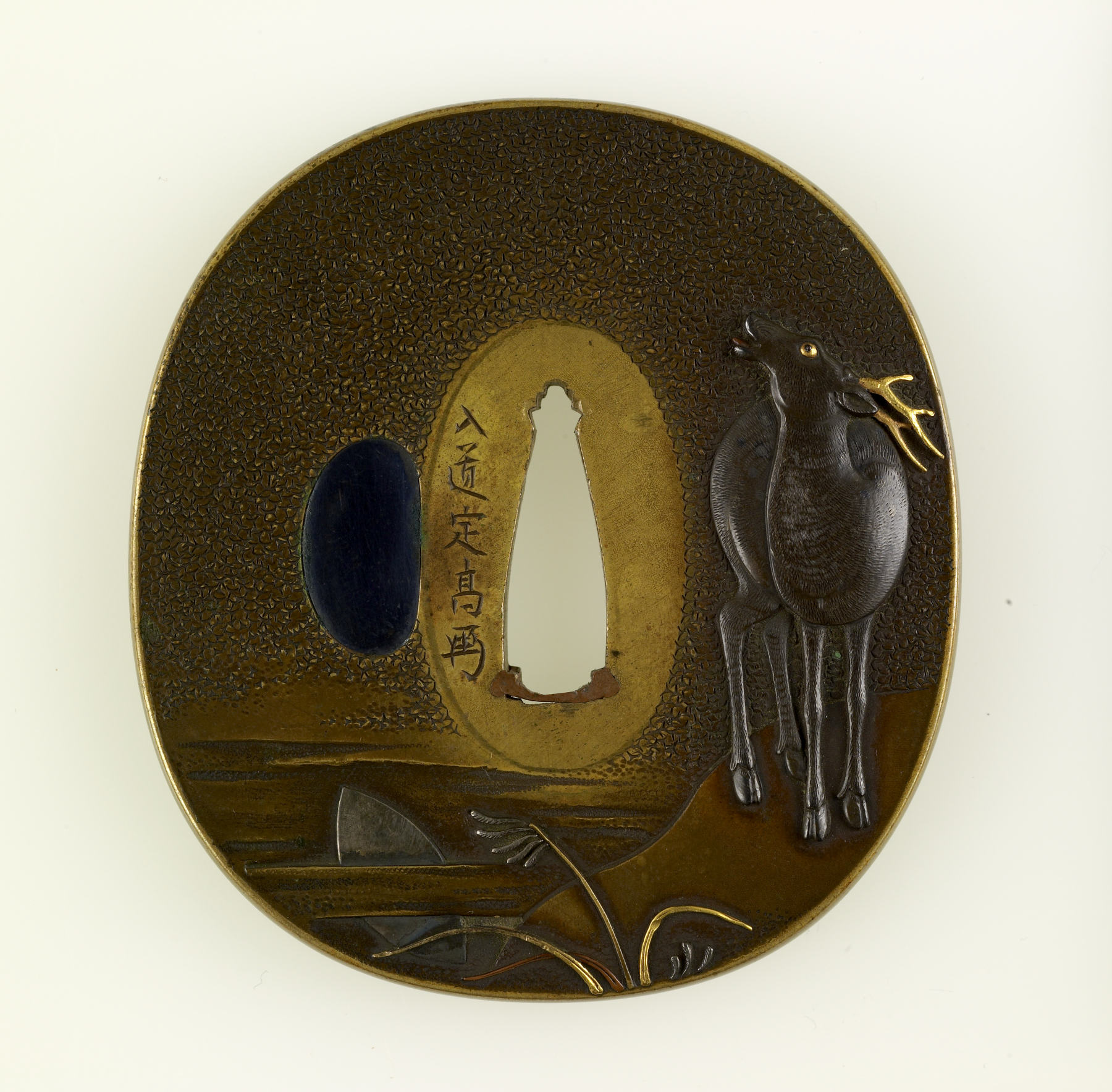 Image for Tsuba with Stag Calling under the Autumn Moon