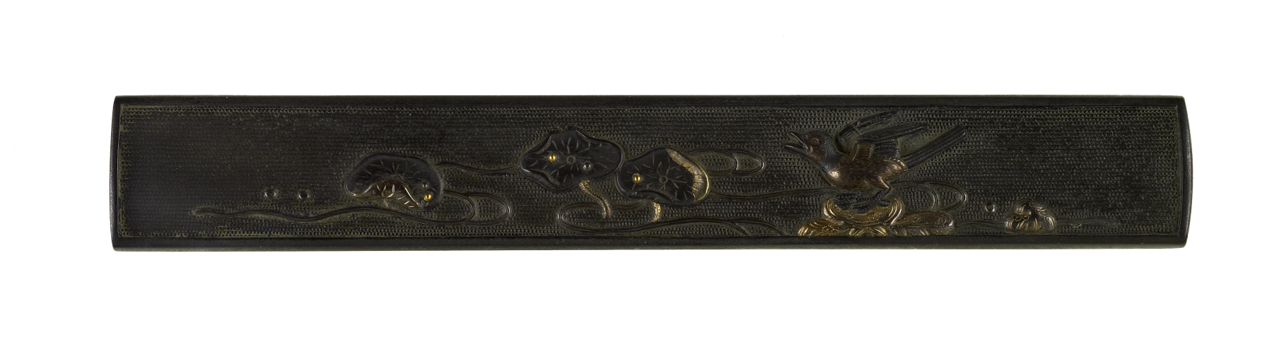 Image for Kozuka with a Bird in a Stream with Lotus Leaves