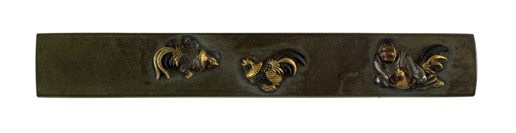 Image for Kozuka with a Man and Three Fighting Cocks