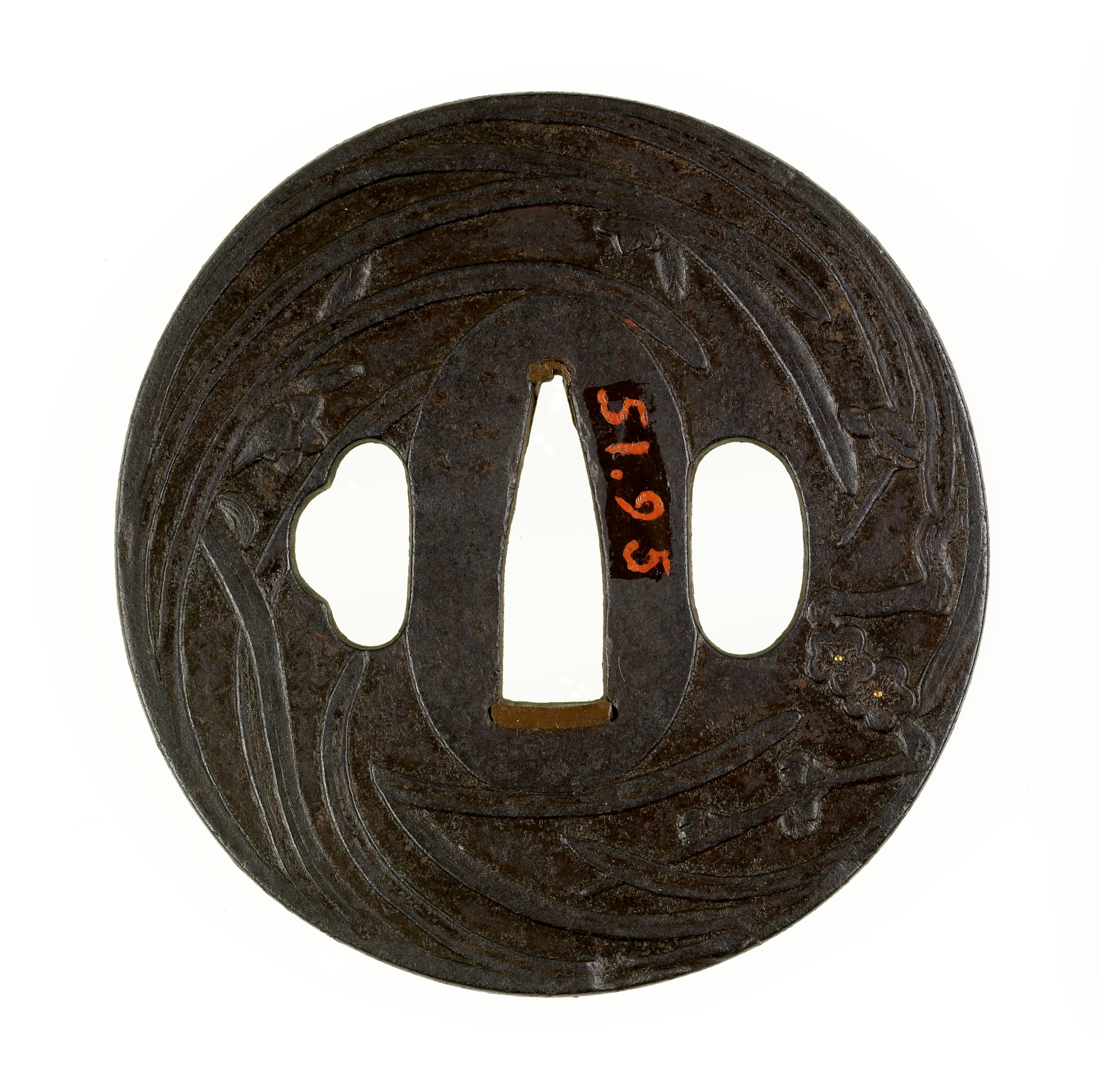Image for Tsuba with Blossoming Plum and Narcissus