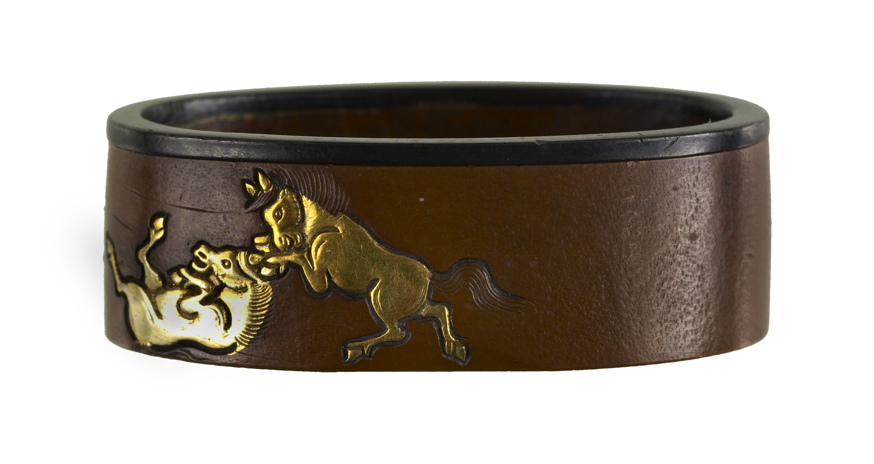 Image for Fuchi with Horses Emerging from a Gourd