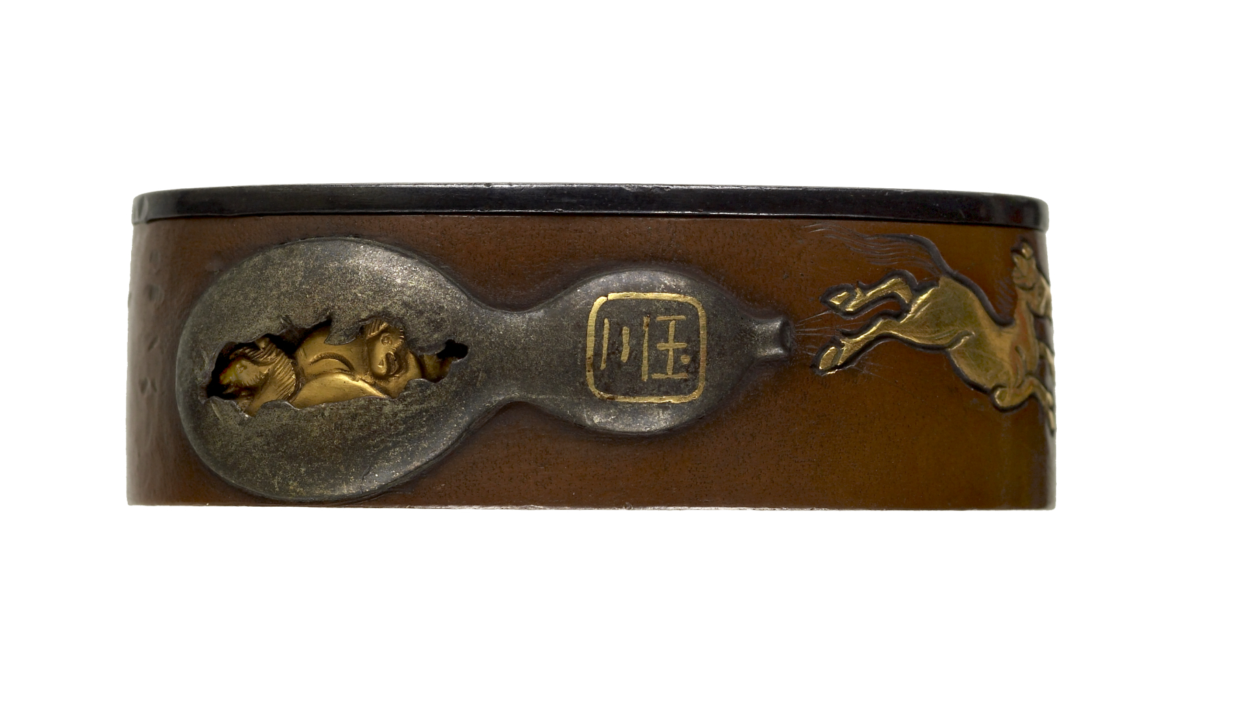 Image for Fuchi with Horses Emerging from a Gourd