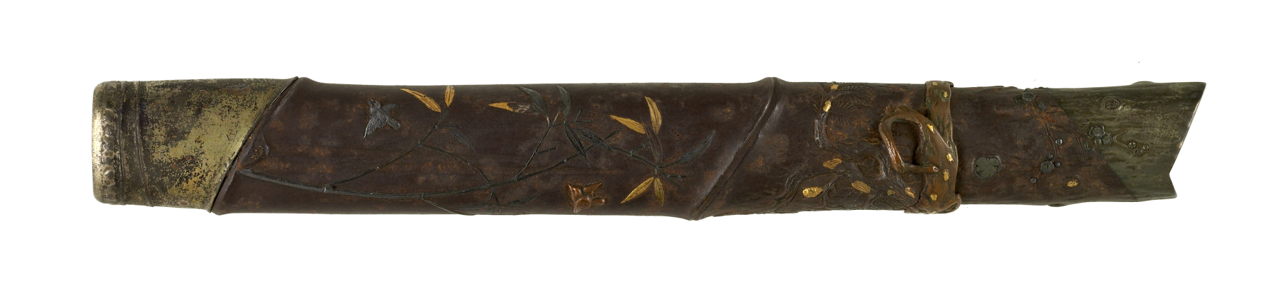 Image for Pipe case with bamboo and flying birds