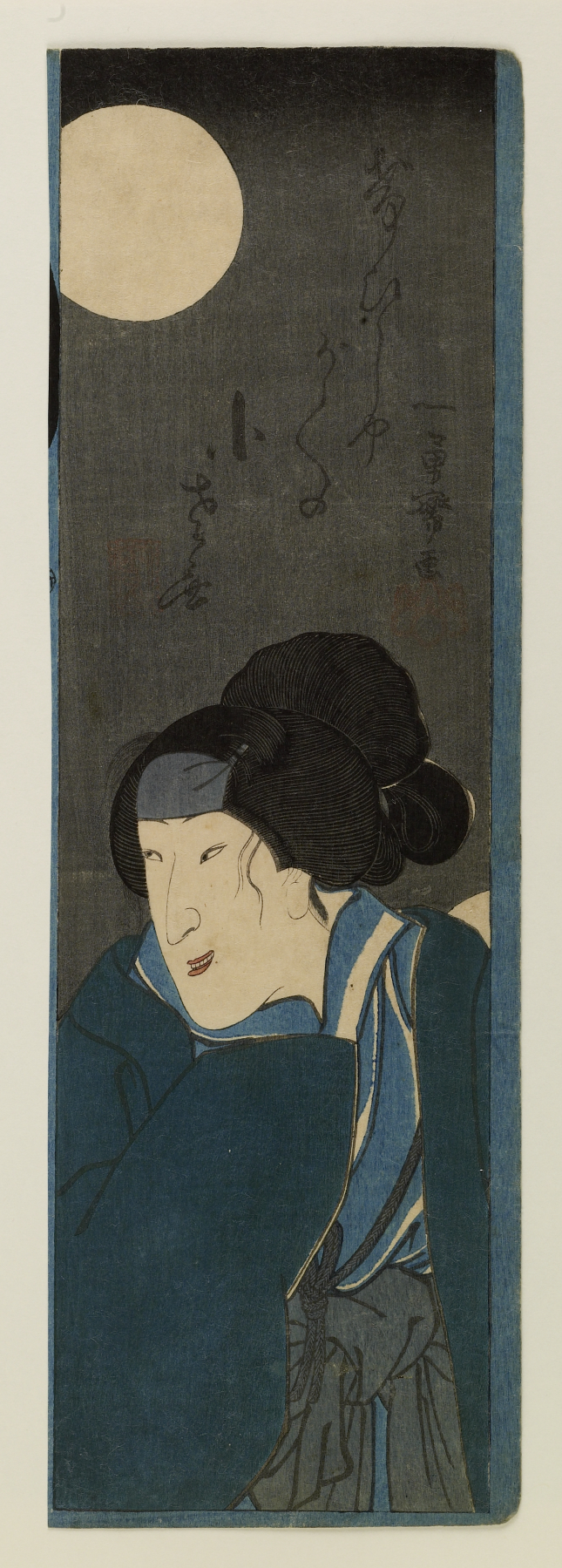 Image for Onnagata in moonlight with poem